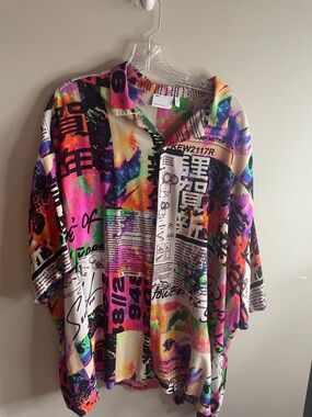 ASOS men’s graffiti short sleeve shirt sz 2X